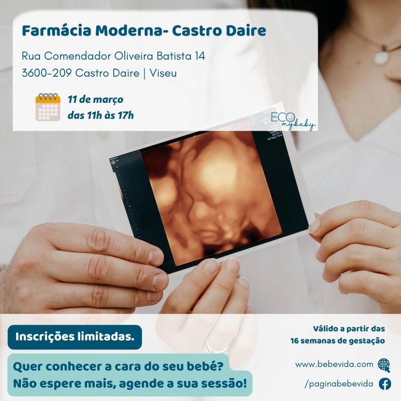 11 março | Viseu | Castro Daire | Farmácia Moderna- Castro Daire | das 11h às 18h | ECO 4D