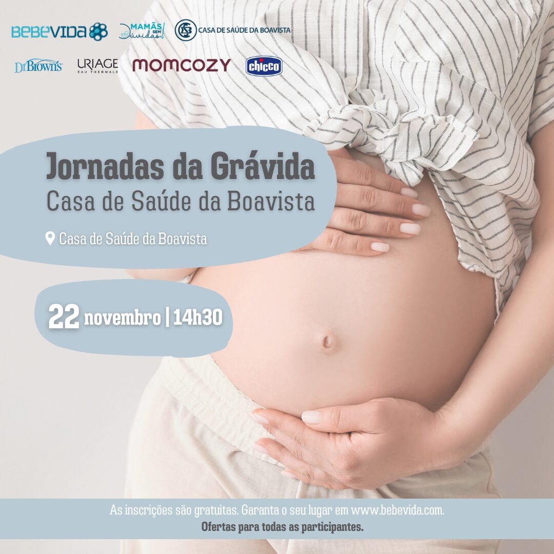 22 novembro | Porto Programa: 14:30 - Receção aos Participantes / Sessão de Boas-Vindas 15:00 - O Sono no Primeiro Ano de Vida, por Dra. Rita Bianchi Aguiar, Médica Pediatra 15:30 - Os Desafios do 4º Trimestre Para a Mãe e Bebé, por Enfermeira Gracinda Ferreira, Especialista em Saúde Materna e Obstétrica 16:00 - Coffee-Break 16:30 - Criopreservação: Uma Decisão que Cuida, por Maria Costa, Formadora do Laboratório BebéVida 17:00 - Aproxima-se o Parto e Depois?, por Dra. Mafalda Castro Neves , Médica Obstetra 17:30 - Visita à Maternidade / Sessão de Encerramento