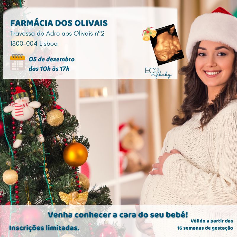 Válido a partir das 16 semanas de gestação Venha conhecer a cara do seu bebé! Inscrições limitadas. 05 de dezembro das 10h às 17h Travessa do Adro aos Olivais nº2 1800-004 Lisboa Farmácia dos Olivais