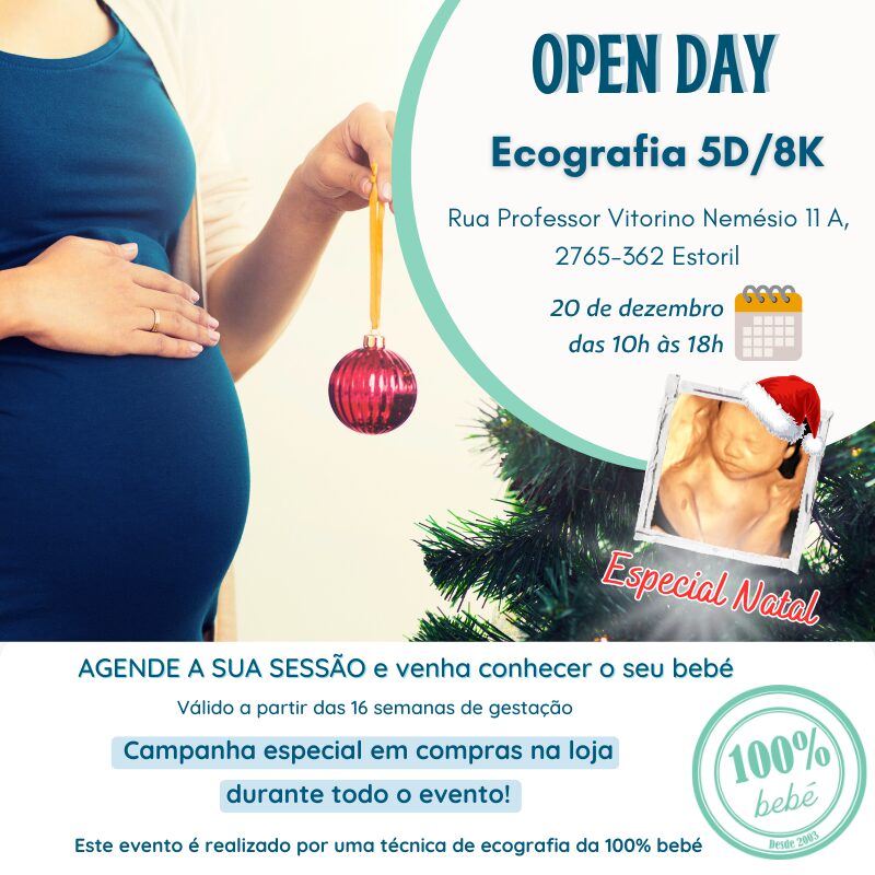 100% bebé | Estoril | Eco 5D | Grávida | Das 10h às 18h | 20 de dezembro 