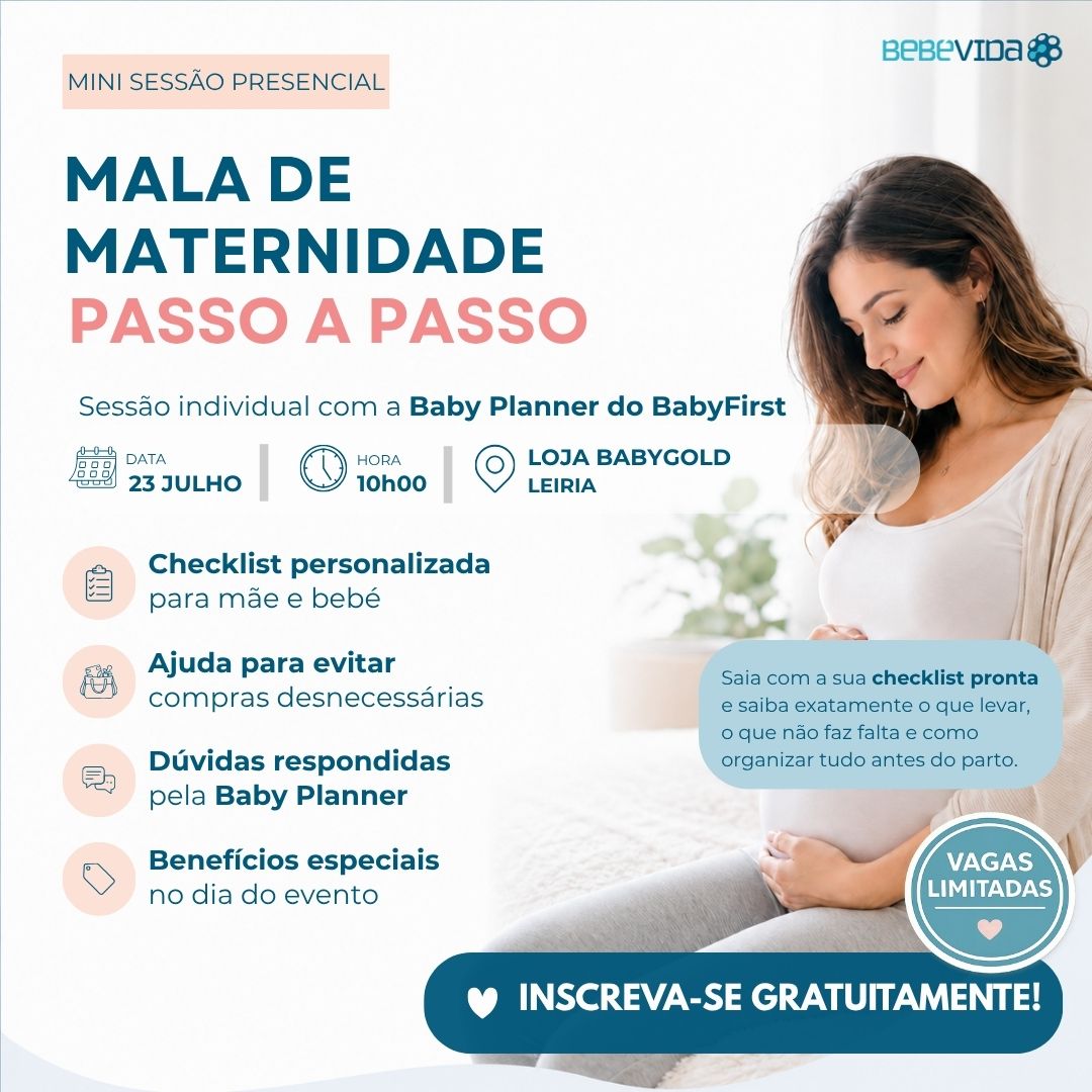 23 julho Leiria Loja BabyGold Prepare a sua mala de maternidade